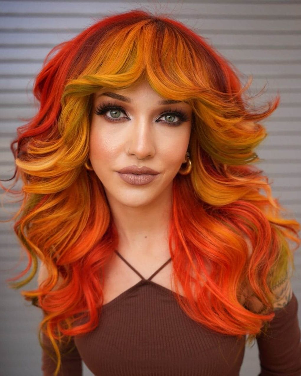 Blazing sunset spectrum of reds, oranges, and yellows in bouncy layers.