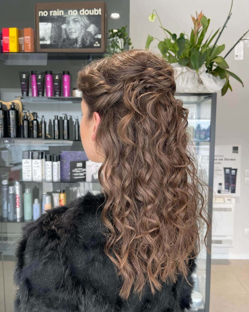Braided rich brown waves for prom