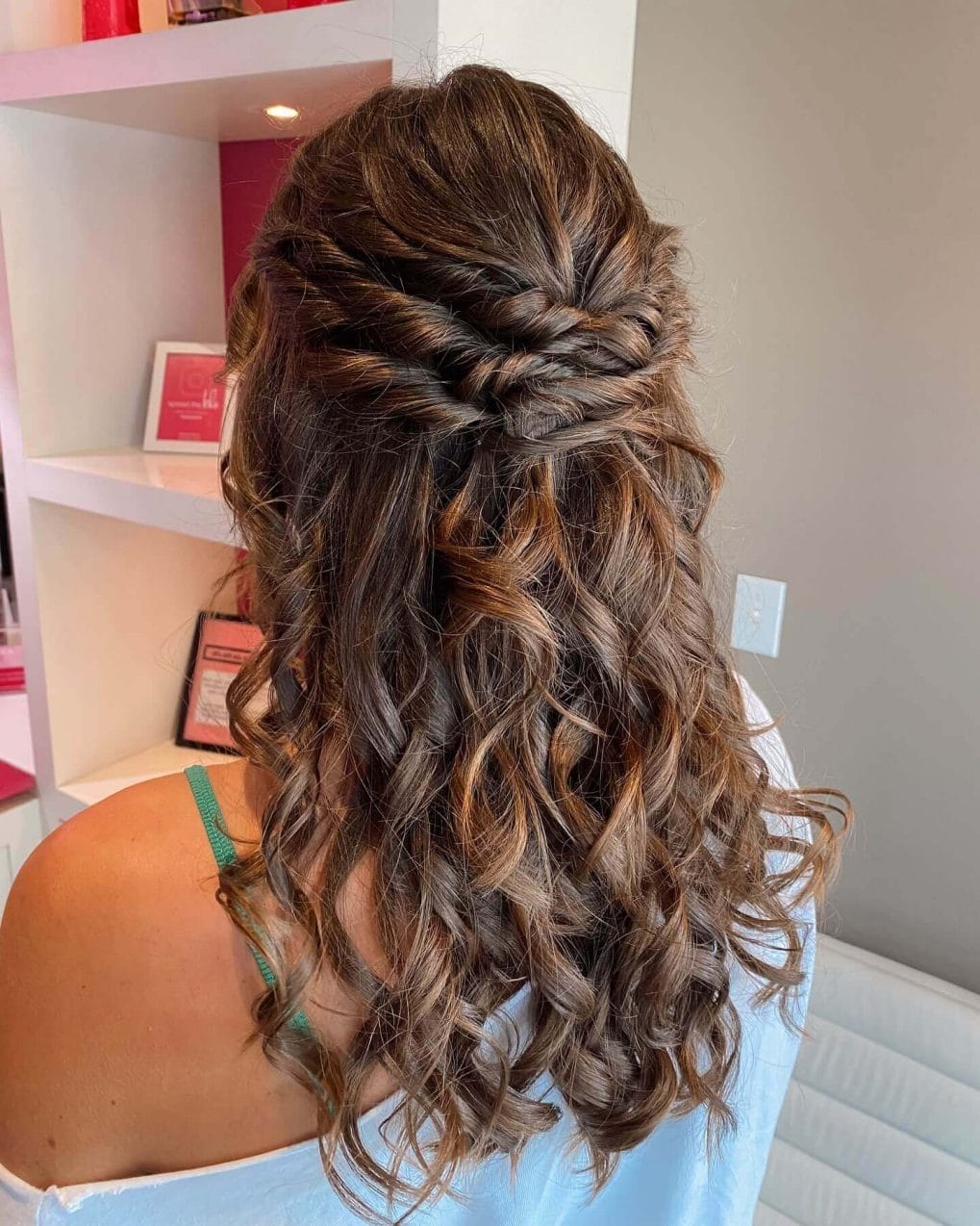 Chocolate brown twists with defined curls