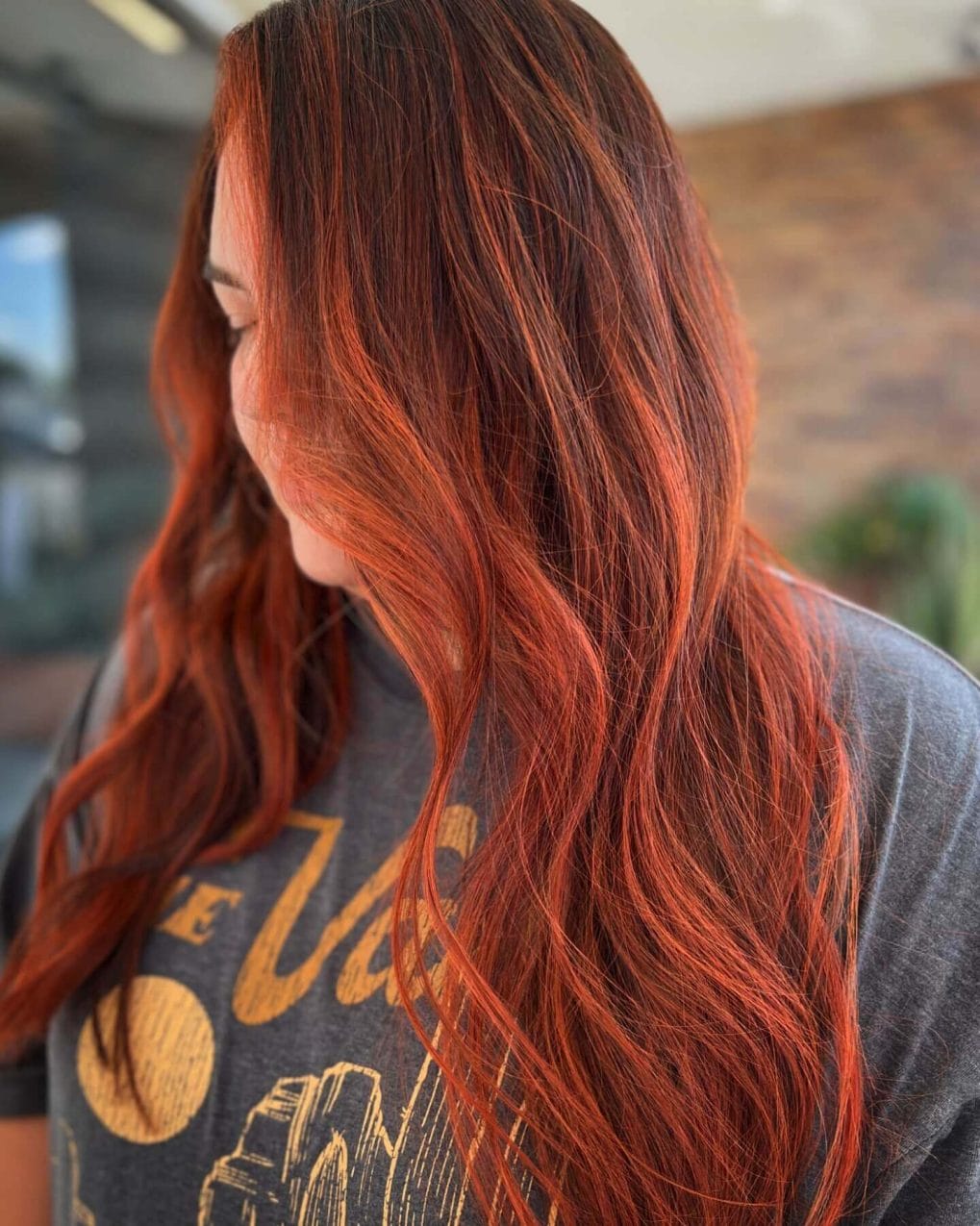Effortless copper waves with side part
