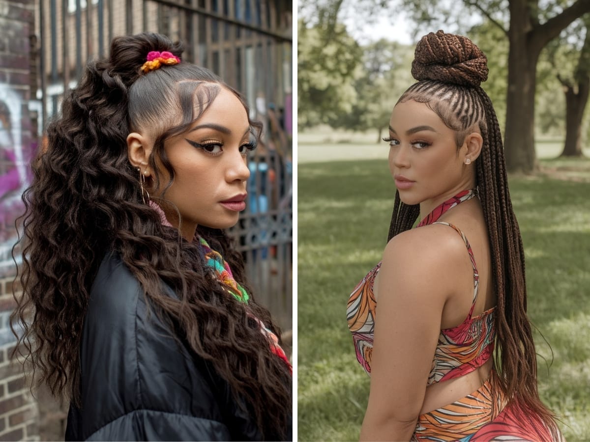 Half Up Half Down Hairstyles for Black Women