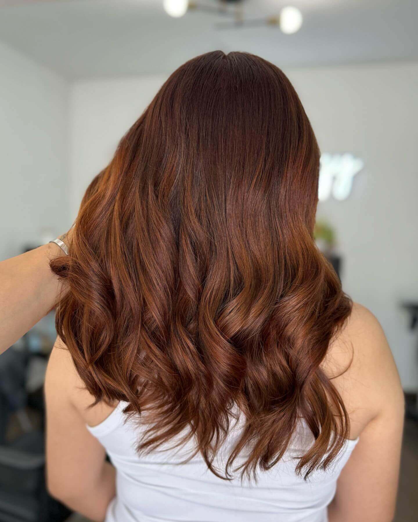 Layered waves in warm copper tone