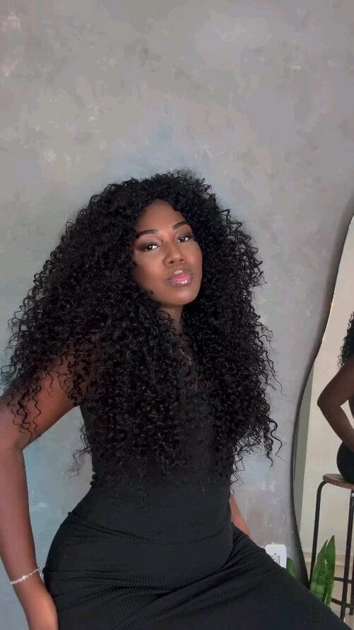 Full, lush black twists creating an air of sophistication