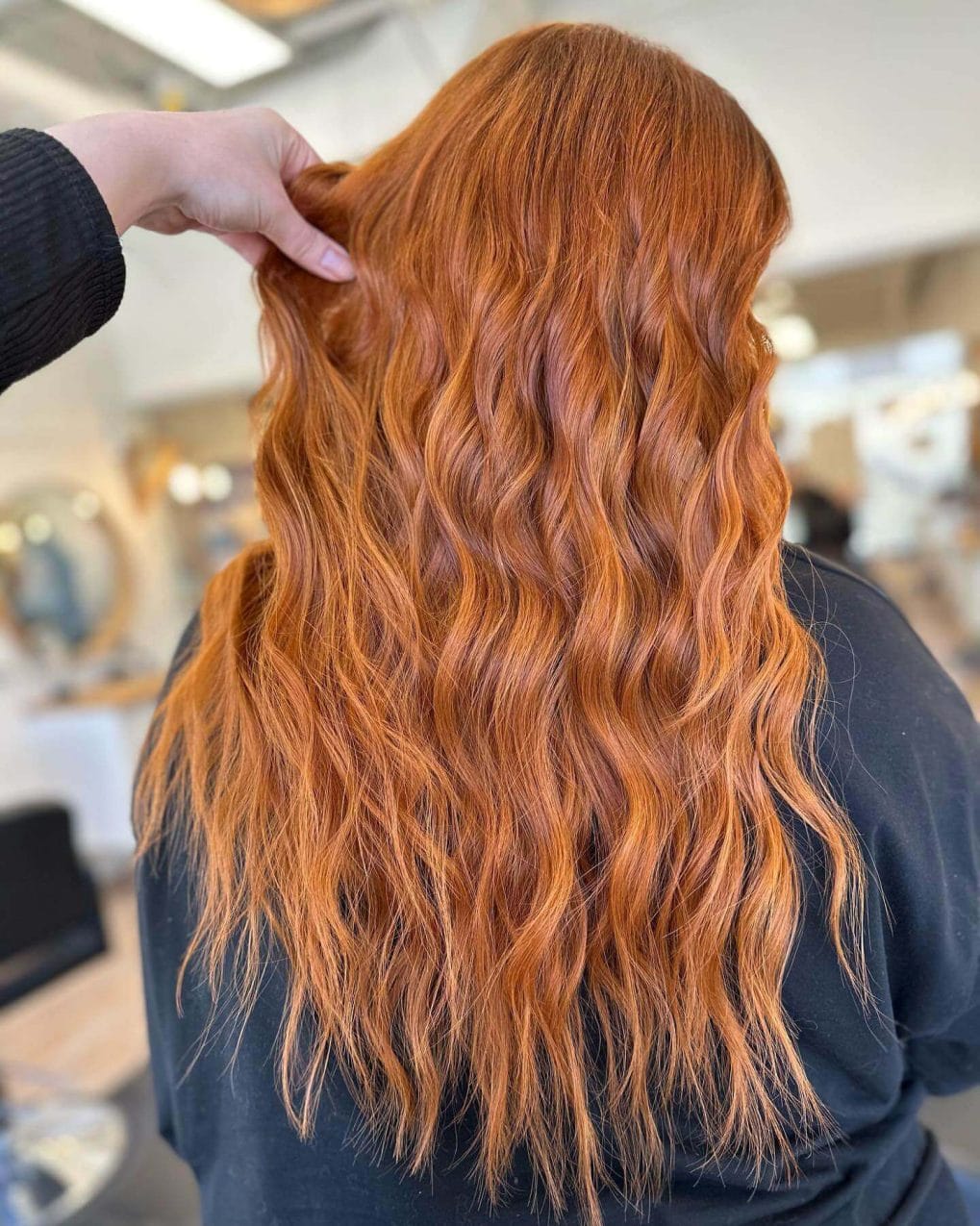 Natural waves in bright copper color