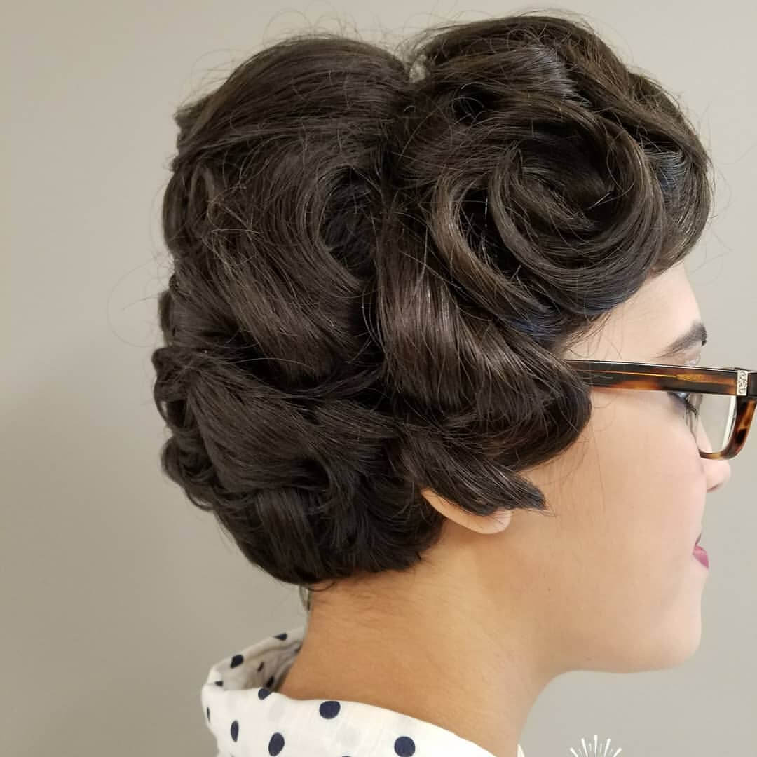 Vintage dark curls arranged for a classic look